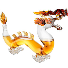 Dragon Drinking Decanter - GOT, I Drink and I Know Things - Whiskey and Wine Decanter Large 10x16" - 100% Lead-Free High Borosilicate Glass, - The Wine Savant Handblown Glass. Movie Night! (600ml)