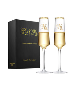 Mr and Mrs Wedding Champagne Flutes