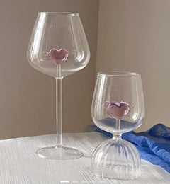 Heart Crystal Wine Glass