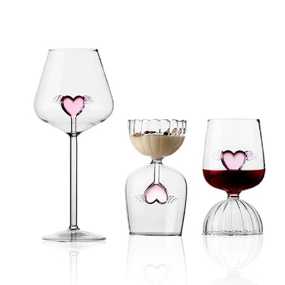 Heart Crystal Wine Glass